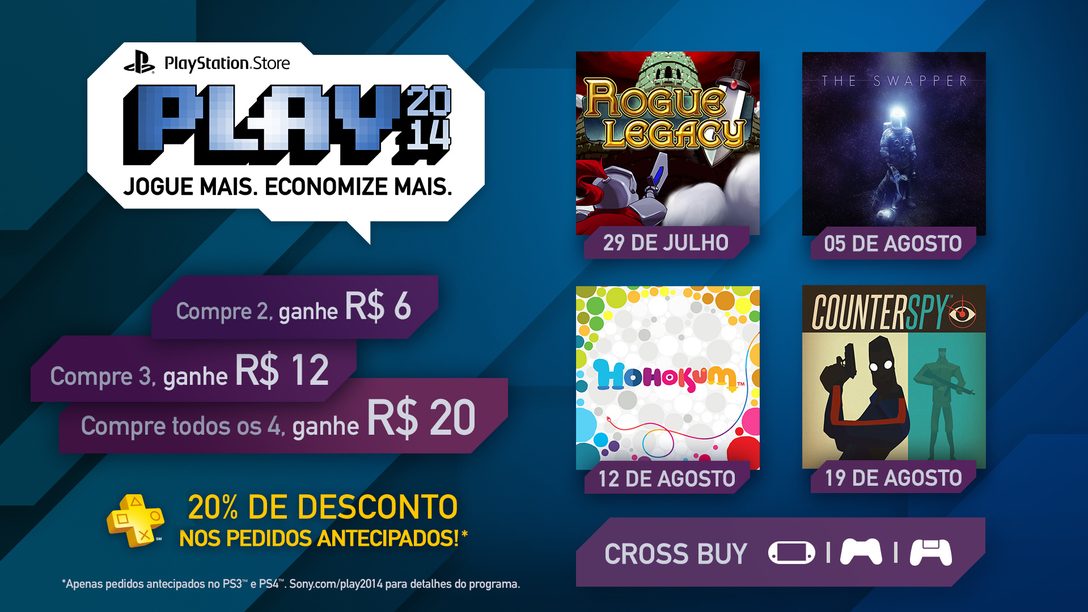 PS Store Play 2014: Novos jogos para Cross-Buy, descontos na pré-venda para PS Plus. Compre mais, economize mais