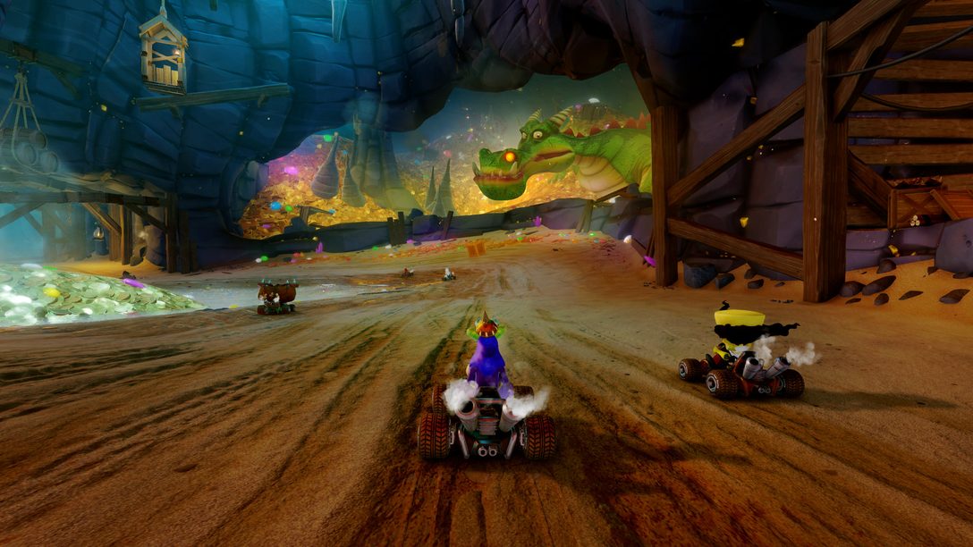 Primeira olhada nas fases Dragon Mines e Retro Stadium de CTR Nitro-Fueled