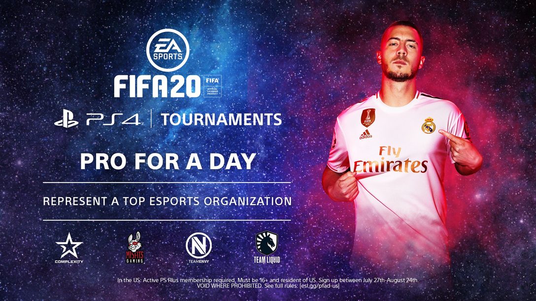 FIFA 20 PS4 Tournaments: Pro for a Day começa dia 3 de agosto