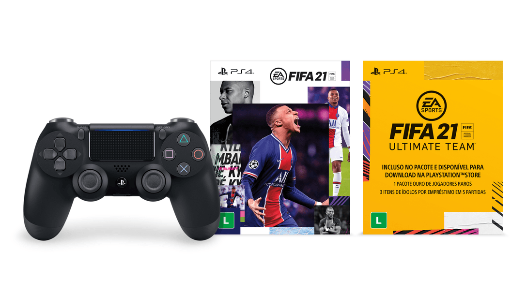 Prepare-se para FIFA 21 com o controle sem fio DualShock 4 Jet Black