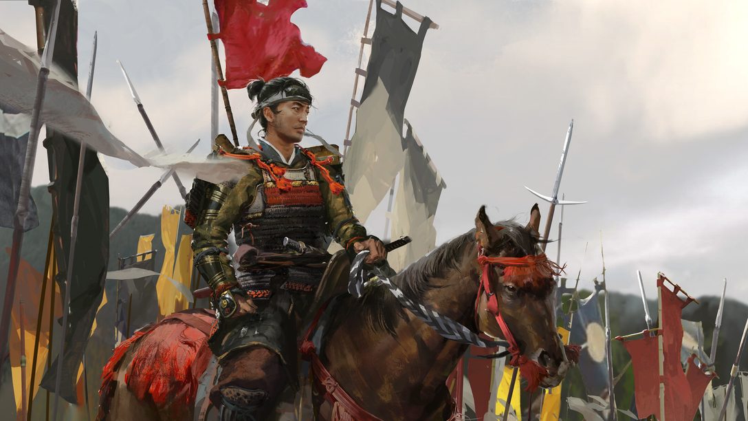 Do pincel à lâmina:  o processo da arte conceitual de Ghost of Tsushima