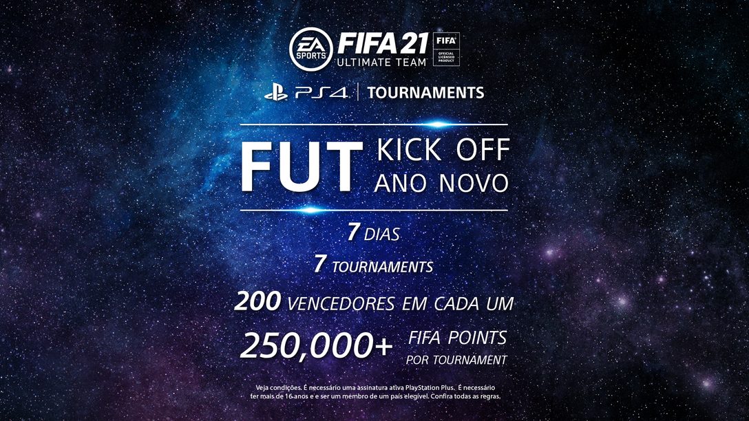 Dê o primeiro chute do ano com os torneios FIFA 21 FUT para PS4