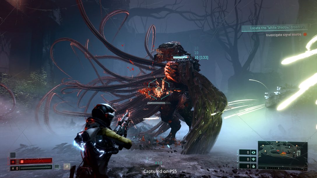 A experiência de usuário de Returnal: interface que destaca o gameplay, tecnologia futurista industrial, acessibilidade e mais
