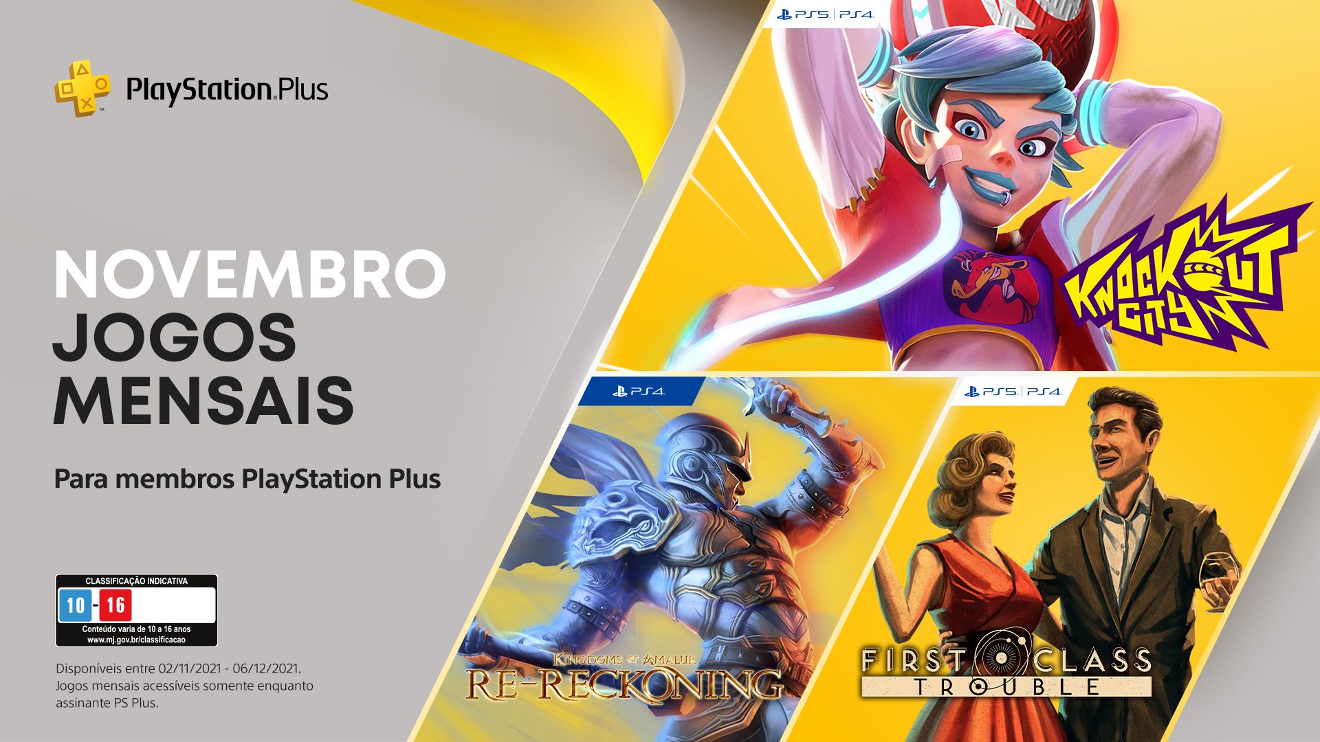 Jogos mensais de novembro para membros PlayStation Plus: Knockout City,  First Class Trouble, Kingdoms of Amalur: Re-Reckoning – PlayStation.Blog BR