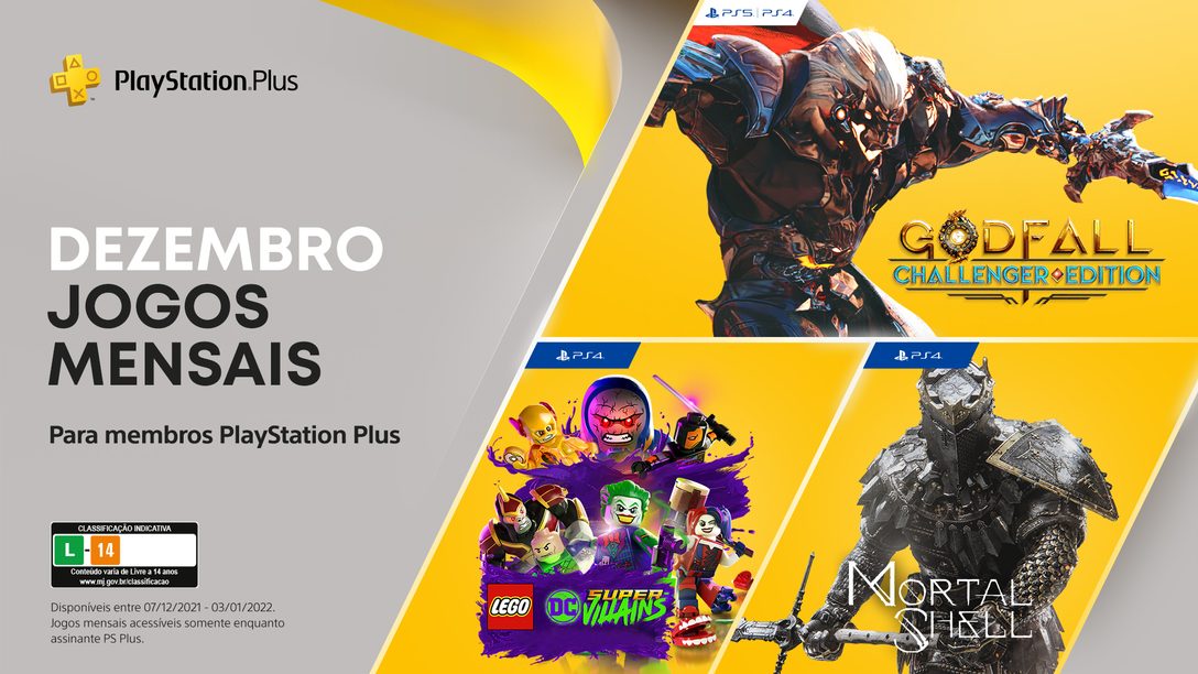 Jogos mensais PlayStation Plus de dezembro: Godfall: Challenger Edition, Lego DC Super Villains, Mortal Shell