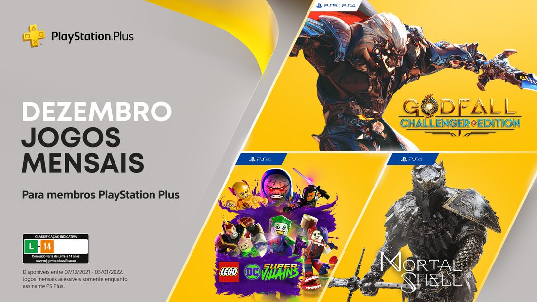 Jogos mensais PlayStation Plus de dezembro: Godfall: Challenger Edition,  Lego DC Super Villains, Mortal Shell – PlayStation.Blog BR