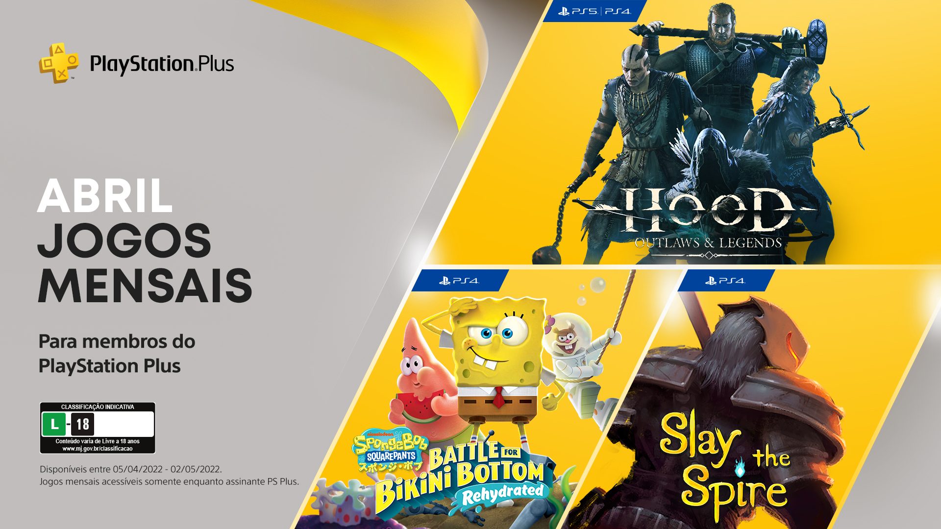 Jogos para assinantes PlayStation Plus de abril: Hood: Outlaws & Legends,  Bob Esponja Calça Quadrada e Slay the Spire – PlayStation.Blog BR