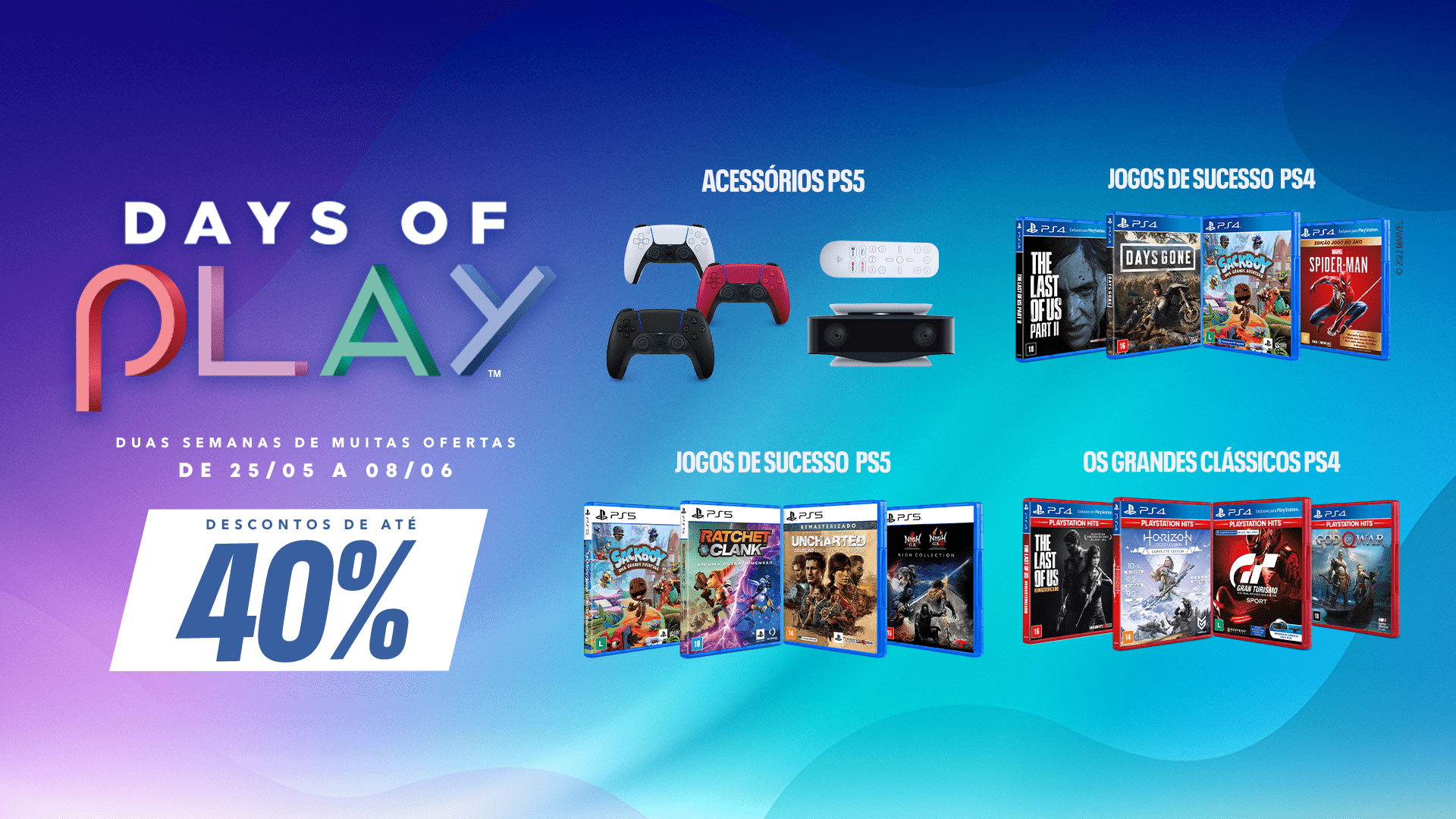 Days of Play: ofertas de jogos para PS4 e PS5 a partir de R$ 40