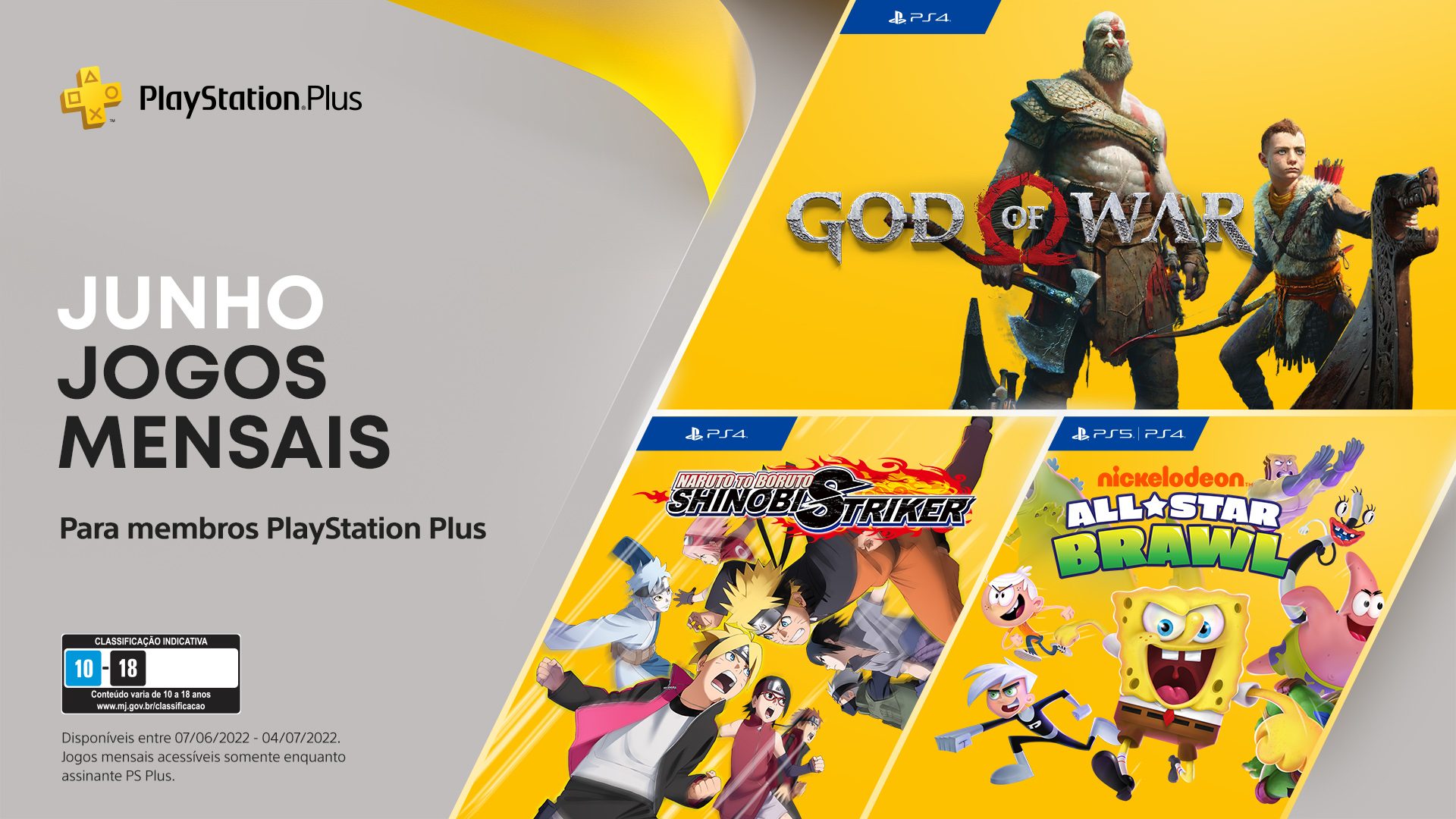 Jogos mensais PlayStation Plus de junho: God of War (2018), Naruto to  Boruto: Shinobi Striker, Nickelodeon All-Star Brawl – PlayStation.Blog BR