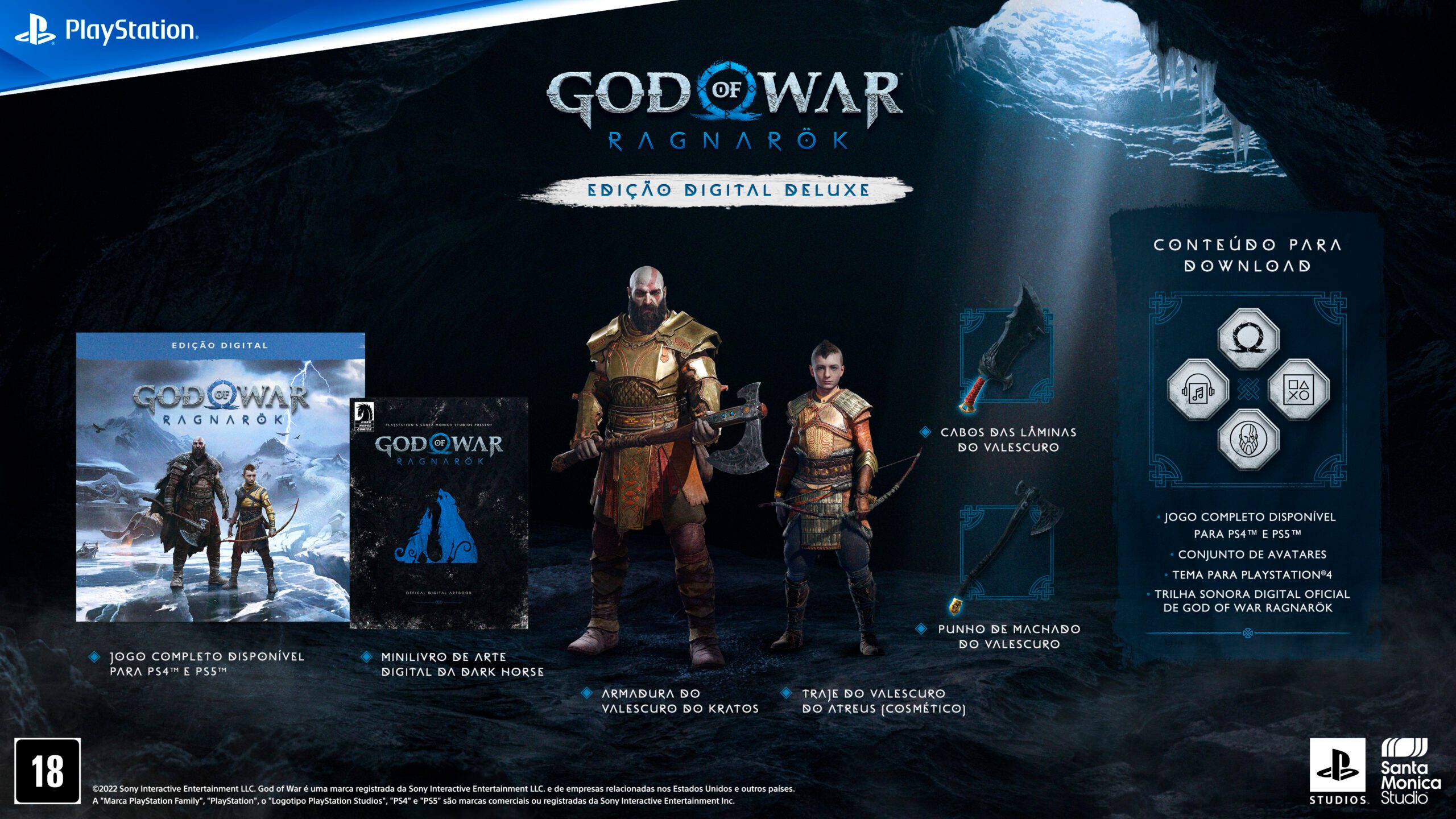 God of War Ragnarök para PS4 Edição de Lançamento