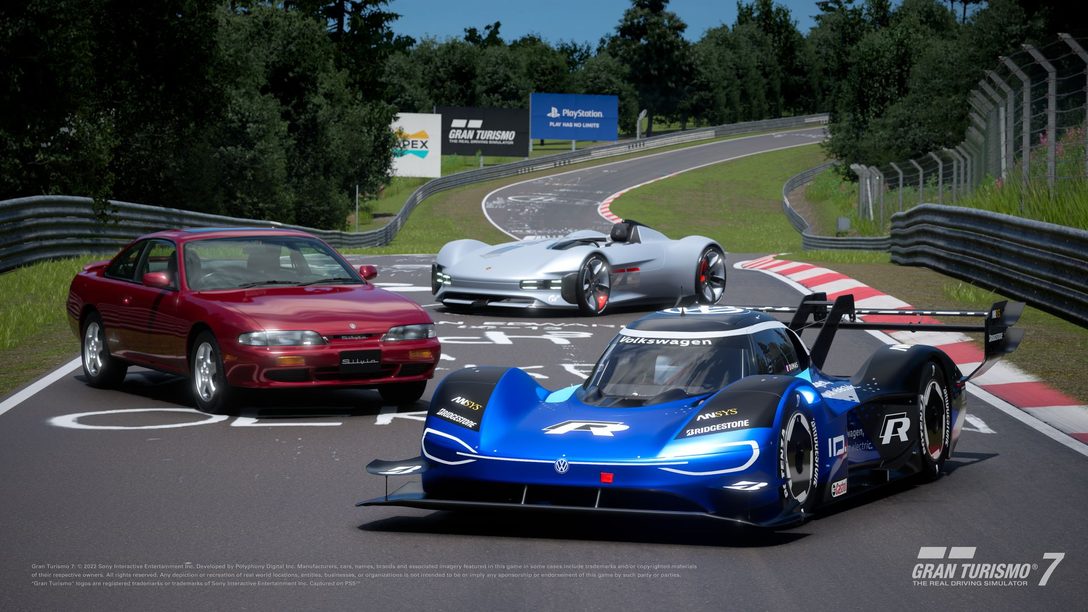 Atualização 1.23 de Gran Turismo 7 tem como destaque o Porsche Vision GT Spyder, o Volkswagen ID.R e o Nissan Silvia K Type S