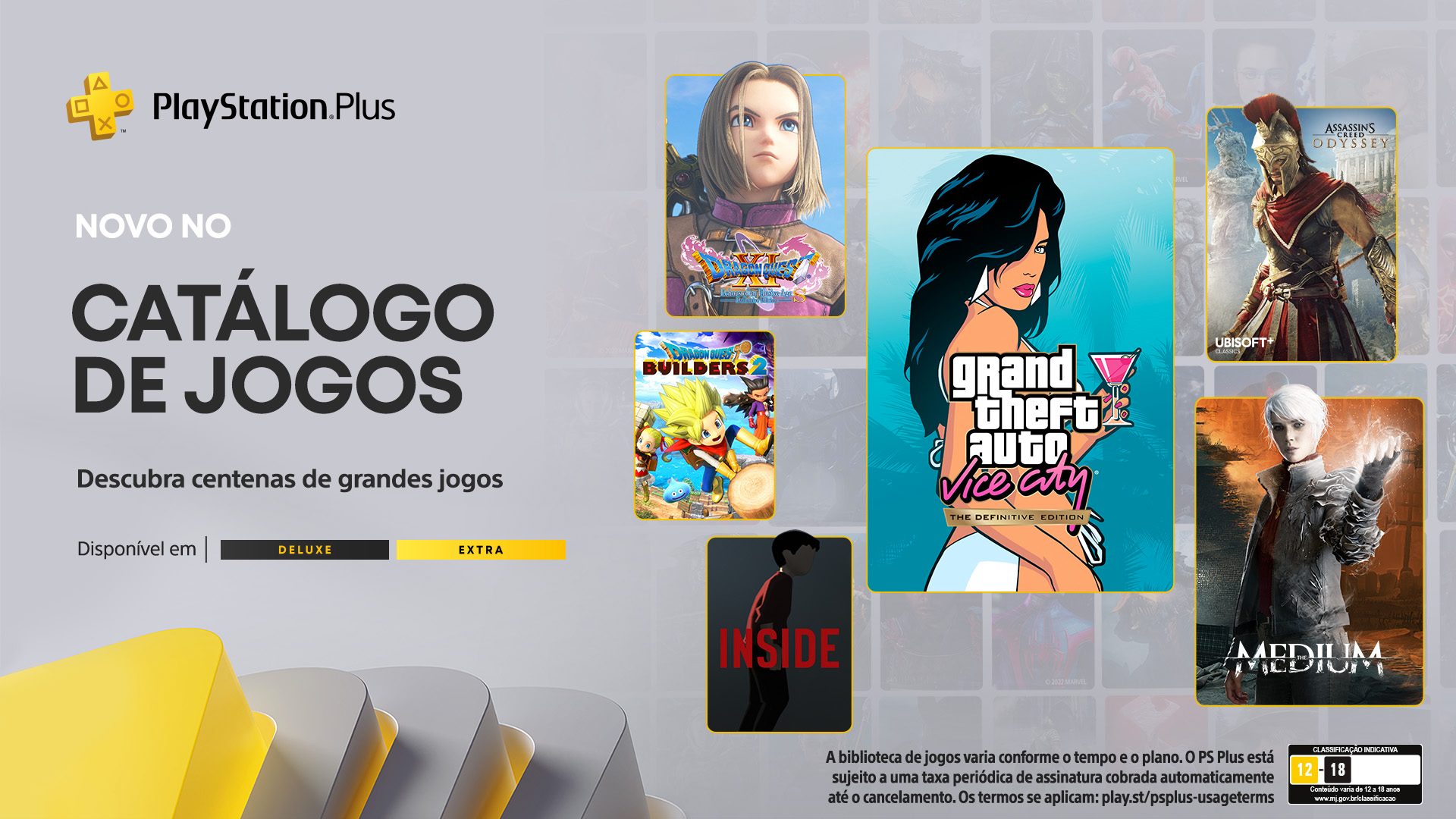 Novas adições ao Catálogo de Jogos PlayStation Plus de outubro: Grand Theft  Auto: Vice City – The Definitive Edition, Dragon Quest XI S: Echoes of an  Elusive Age – The Definitive Edition –