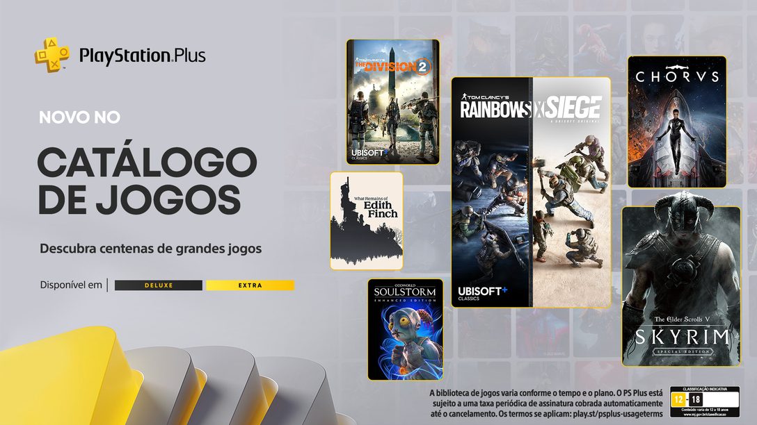 Adições ao Catálogo de Jogos PlayStation Plus em novembro: Skyrim, Rainbow Six Siege, Kingdom Hearts III e muito mais