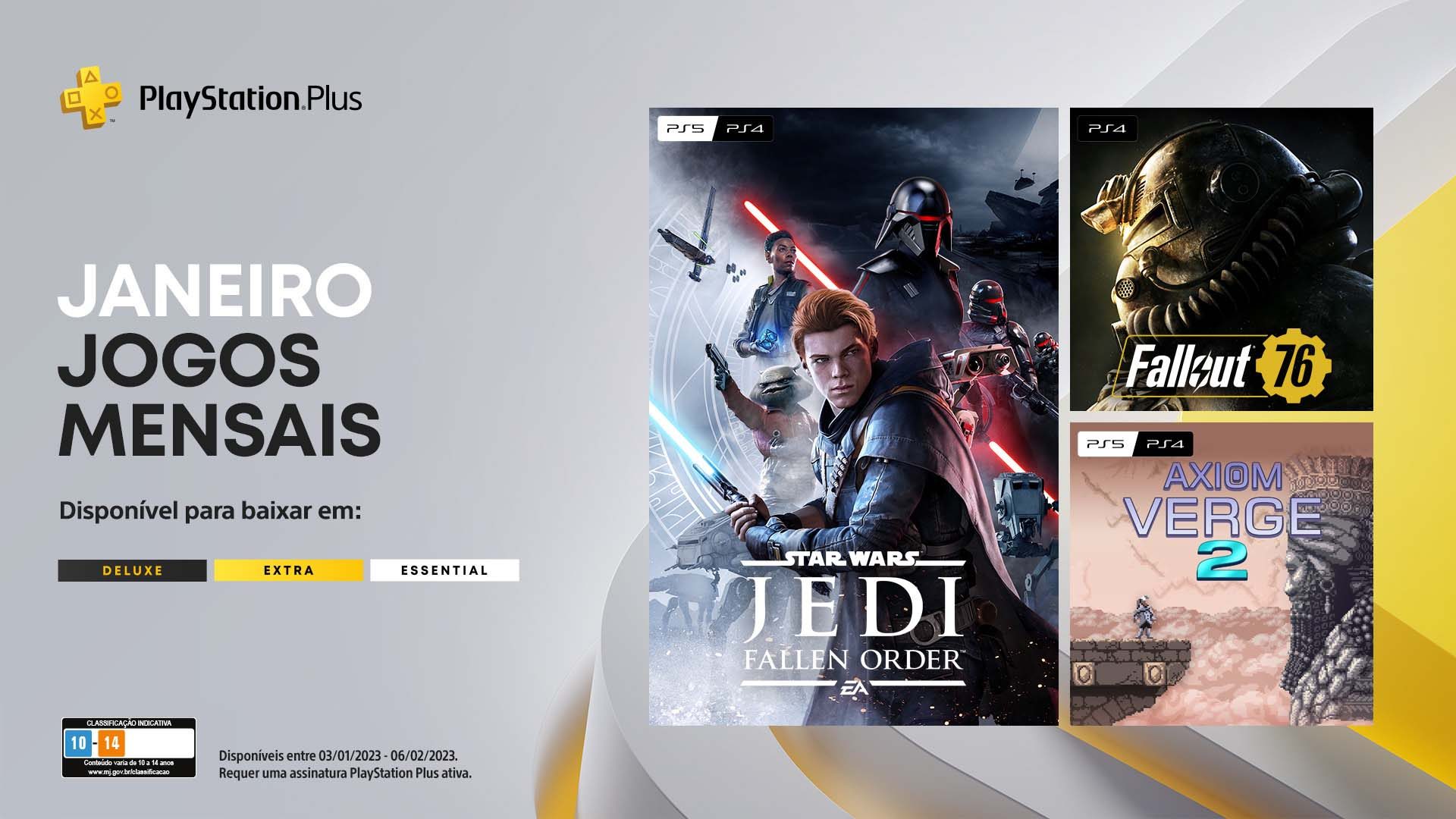 Jogos mensais PlayStation Plus para janeiro: Star Wars Jedi