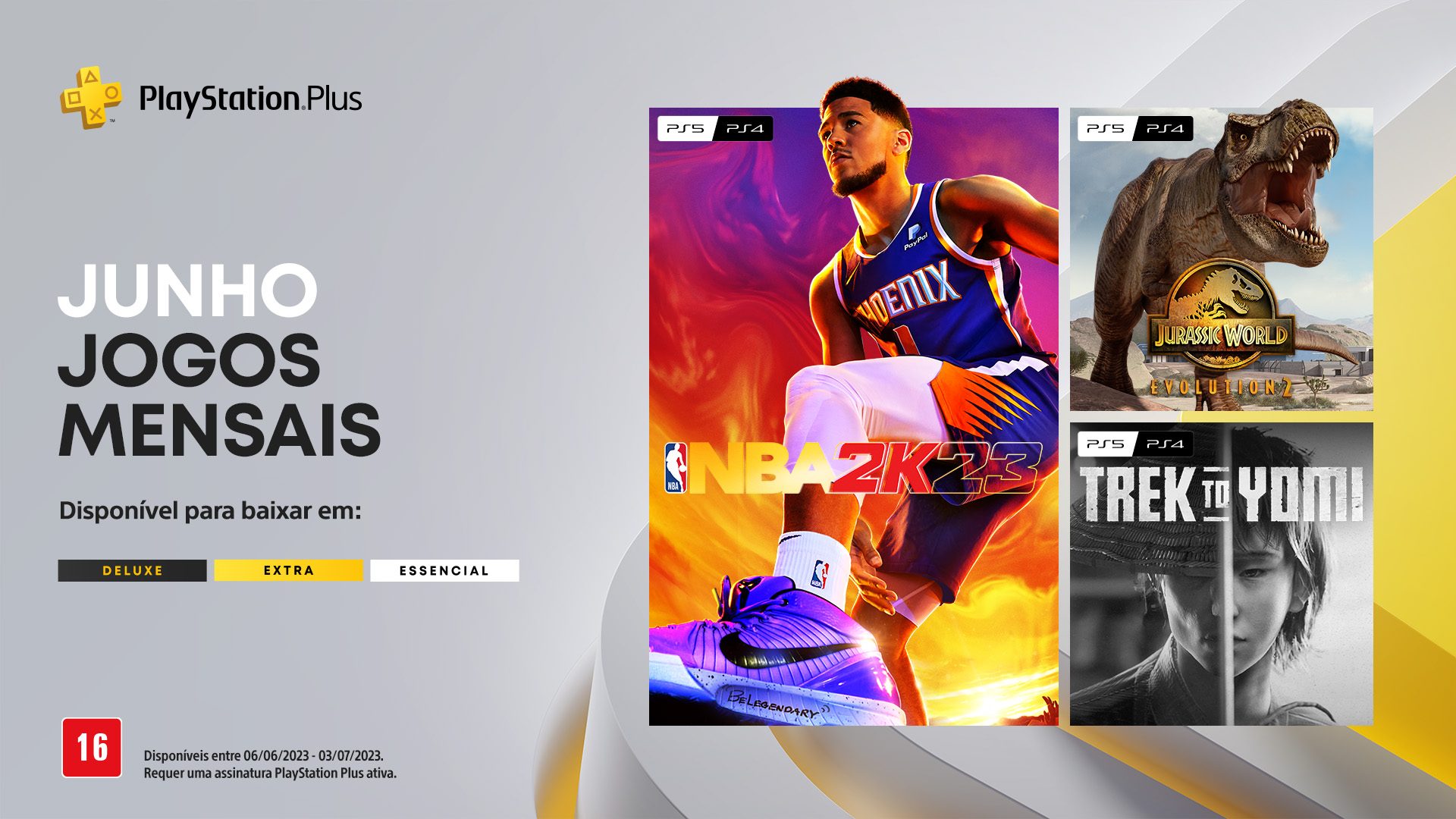 Jogos Mensais PlayStation Plus para Junho NBA 2K23, Jurassic World