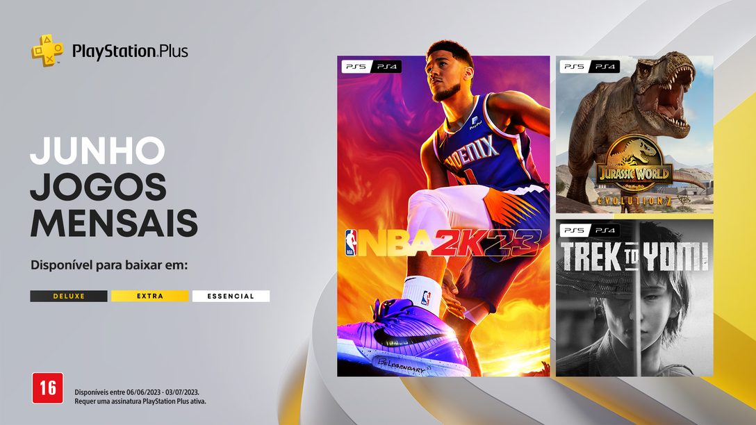 Jogos Mensais PlayStation Plus para Junho: NBA 2K23, Jurassic