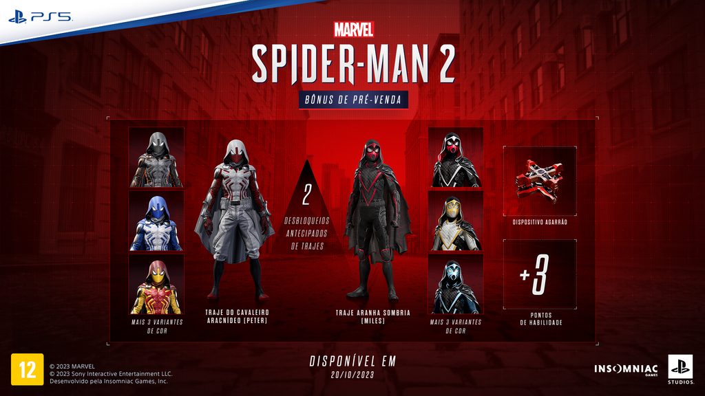 Marvel's Spider-Man 2 chega exclusivamente ao PS5 dia 20 de