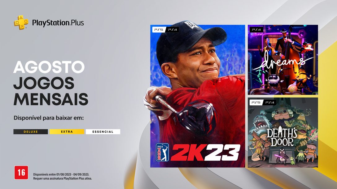 Jogos mensais de agosto para membros PlayStation Plus: PGA Tour 2K23, Dreams, Death’s Door