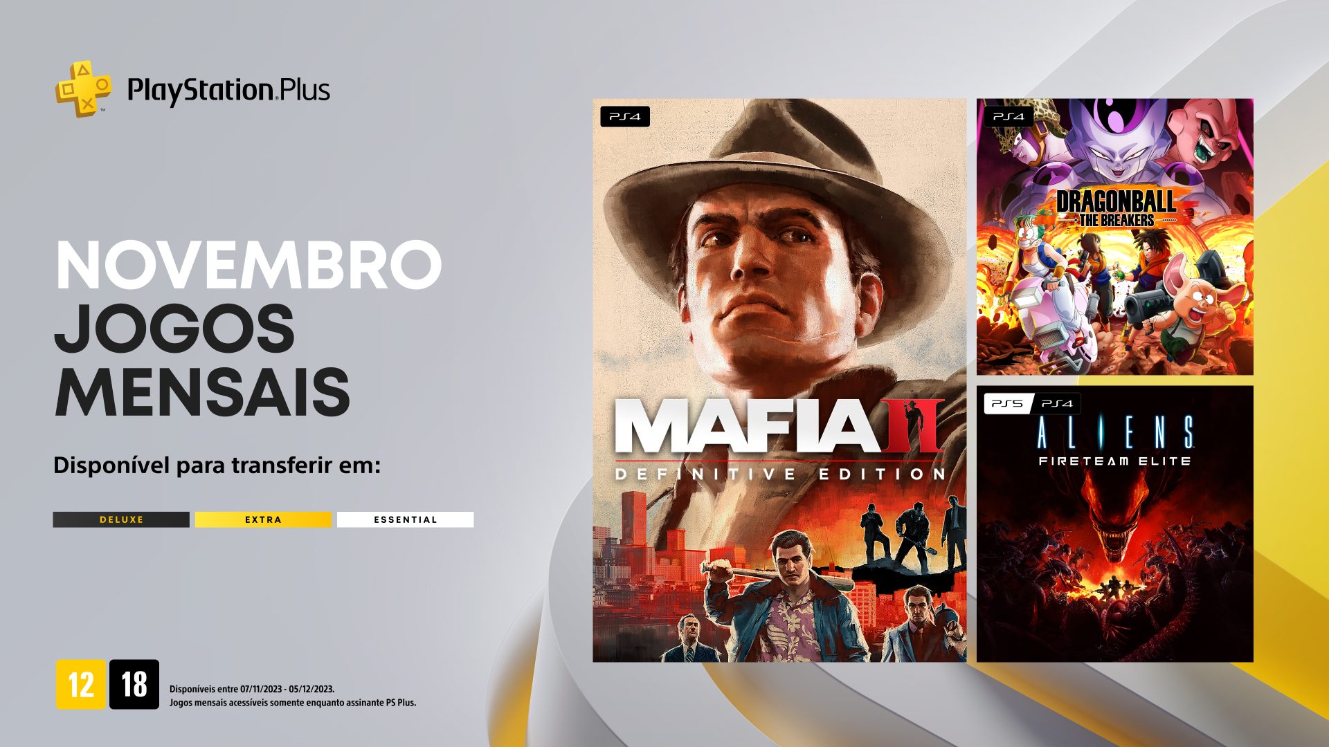 Jogos mensais de novembro para membros PlayStation Plus – Mafia II:  Definitive Edition. Dragon Ball: The Breakers, Aliens: Fireteam Elite –  PlayStation.Blog BR