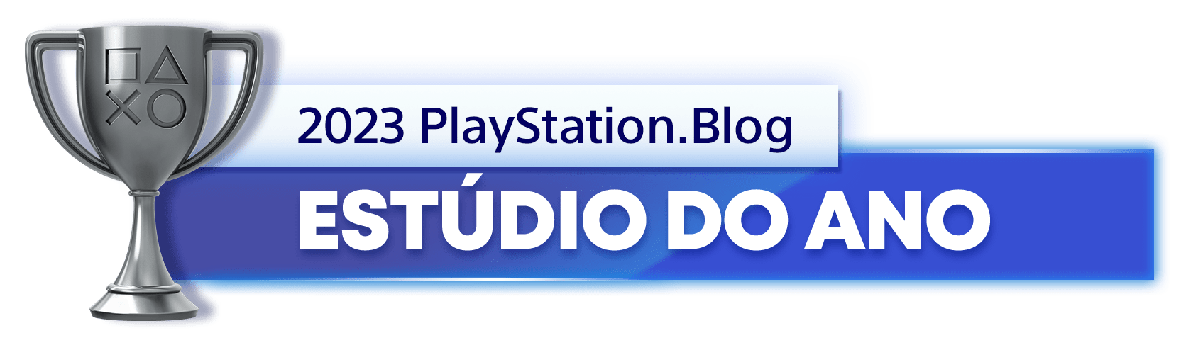 Troféu de Prata para o vencedor da categoria Estúdio do Ano de 2023 do PlayStation Blog