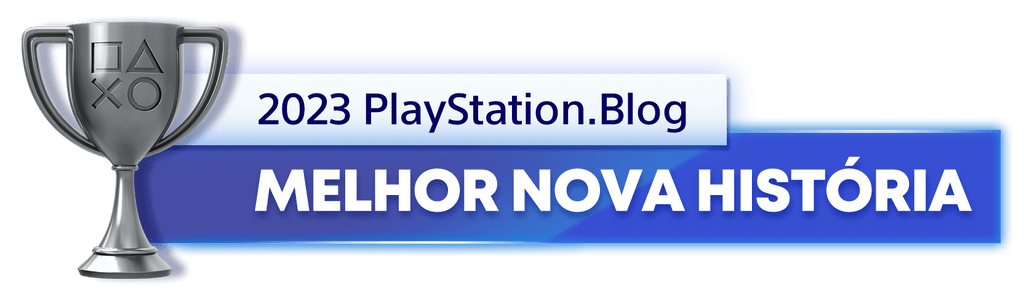 Troféu de Prata para o vencedor da categoria Melhor Nova História de 2023 do Blog PlayStation