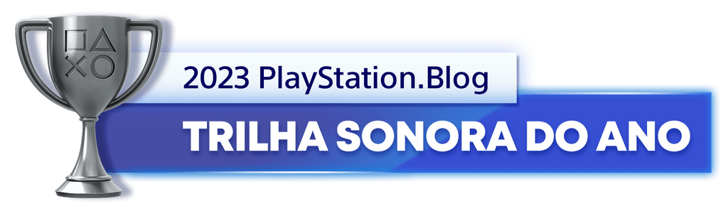 Troféu de Prata para o vencedor da categoria Trilha Sonora do Ano de 2023 do PlayStation Blog