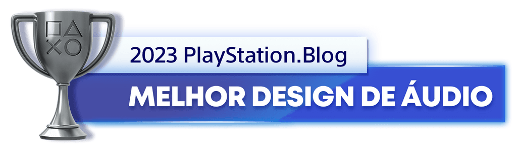 Troféu de Prata para o vencedor da categoria Melhor Design de Áudio de 2023 do PlayStation Blog 