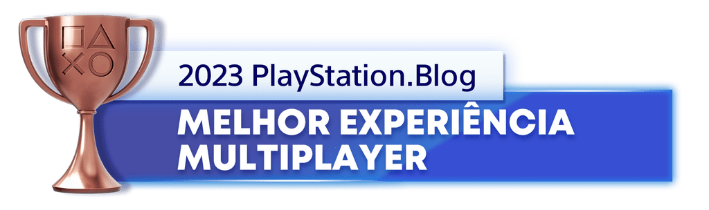 Troféu de Bronze para o vencedor da categoria Melhor Experiência Multijogador de 2023 do PlayStation Blog