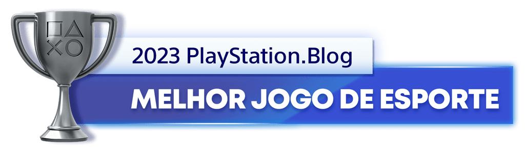 Troféu de Prata para o vencedor da categoria Melhor Jogo de Esporte de 2023 do PlayStation Blog
