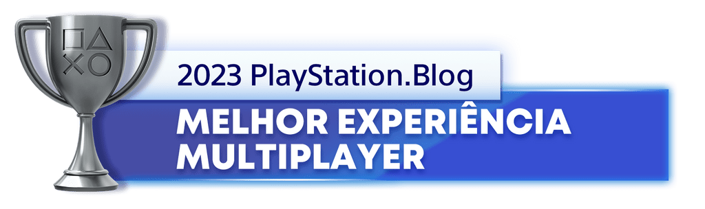 Troféu de Prata para o vencedor da categoria Melhor Experiência Multijogador de 2023 do PlayStation Blog
