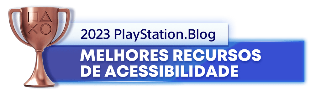 Troféu de Bronze para o vencedor da categoria Melhores Recursos de Acessibilidade de 2023 do PlayStation Blog
