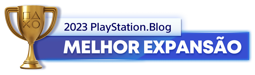Troféu de Ouro para o vencedor da categoria Melhor Expansão de 2023 do PlayStation Blog