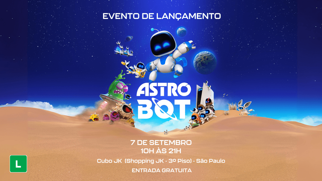 PlayStation terá espaço exclusivo aberto ao público em 7 de setembro para celebrar o lançamento do novo jogo Astro Bot