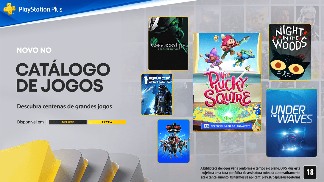 Novidades de setembro para o Catálogo de Jogos PlayStation Plus: The Plucky Squire, Night in the Woods, Under The Waves e muito mais