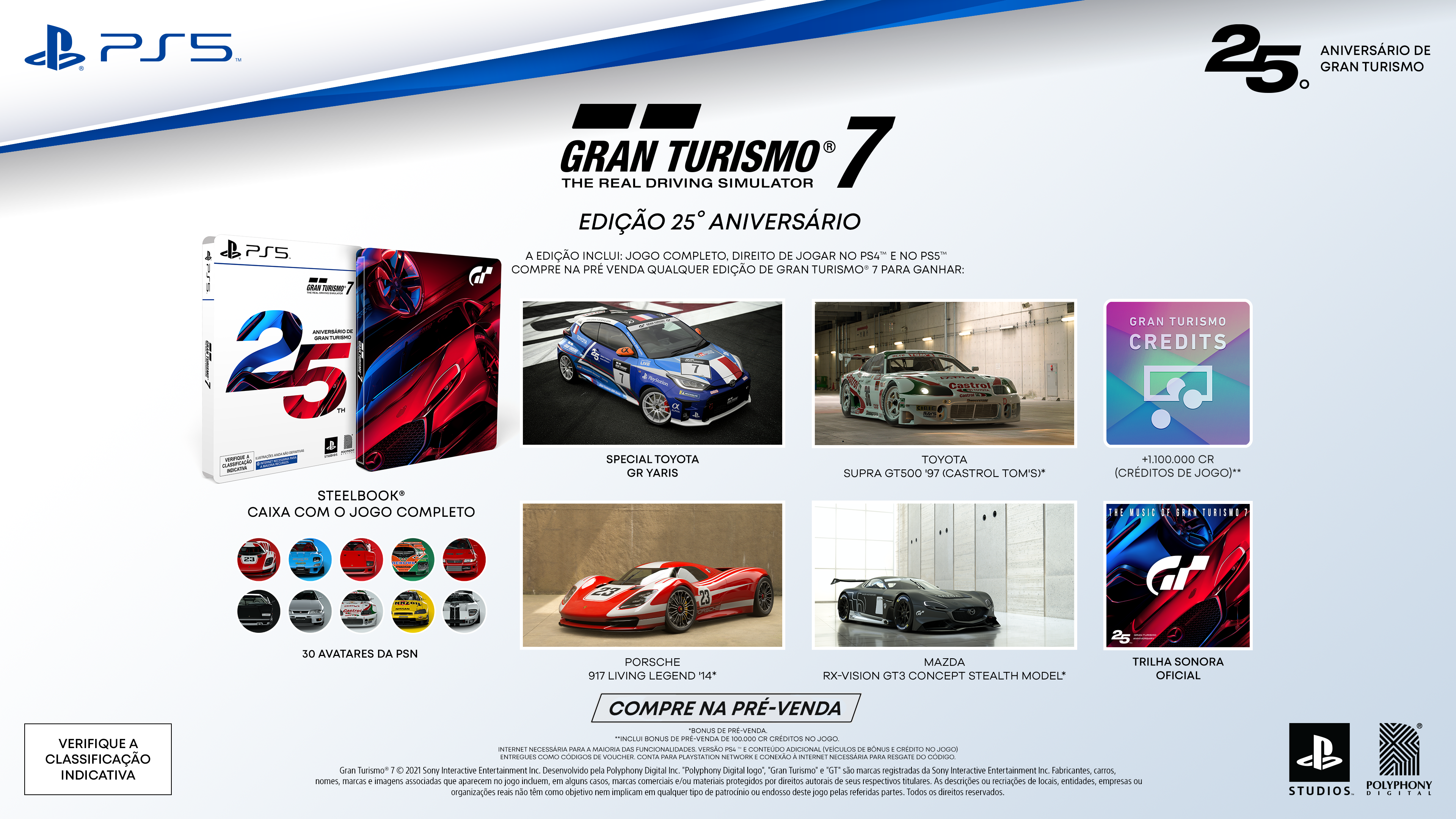 Gran Turismo 7 Mídia Física em Português Playstation 4 PS4 e PS5