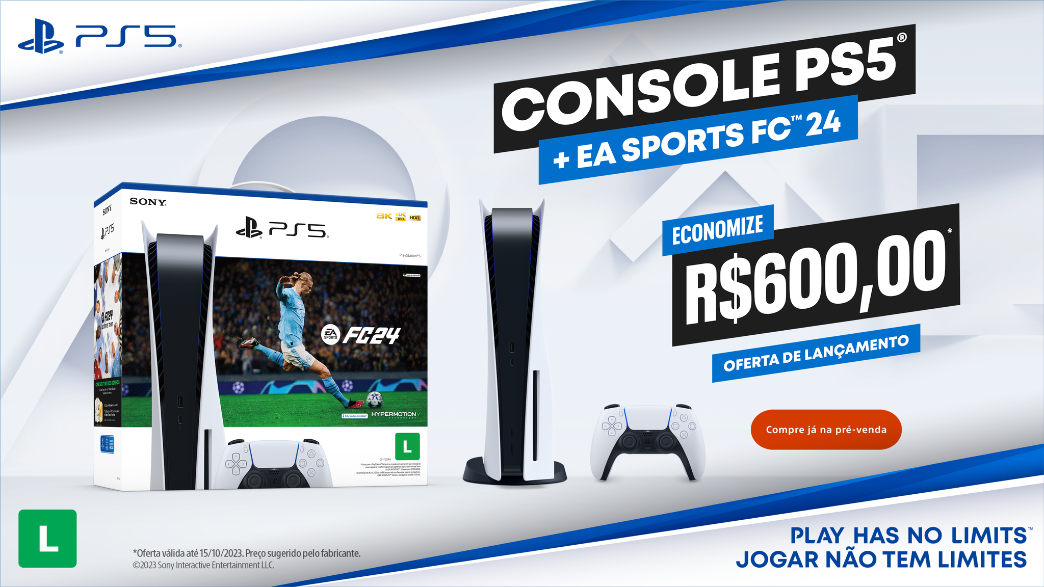 Playstation 5 825gb Disco + Bundle Ea Sports Fc 24 Midia Física